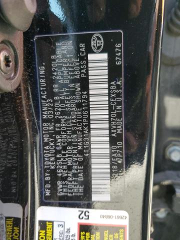 4T1G31AK1PU611794 - 2023 TOYOTA CAMRY SE NIGHT SHADE BLACK photo 12