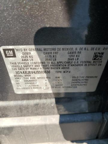 3GNAXJEV4JS583636 - 2018 CHEVROLET EQUINOX LT GRAY photo 13