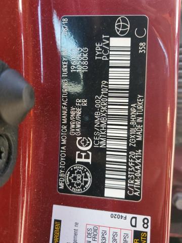 NMTKHMBX5KR071079 - 2019 TOYOTA C-HR XLE Красный фото 14