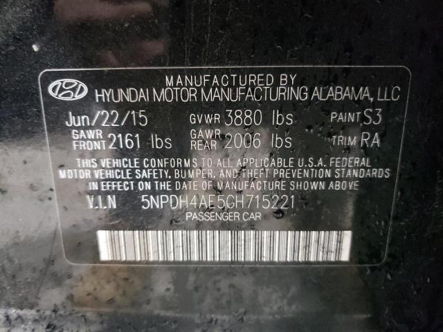 5NPDH4AE5GH715221 - 2016 HYUNDAI ELANTRA SE BLACK photo 13