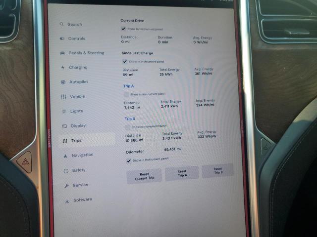 5YJSA1E20HF210861 - 2017 TESLA MODEL S CHARCOAL photo 9