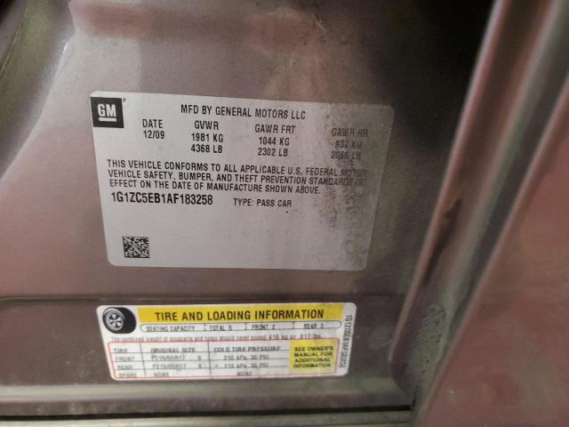 1G1ZC5EB1AF183258 - 2010 CHEVROLET MALIBU 1LT 灰色 照片 12