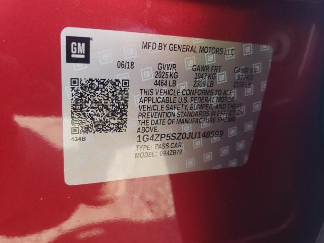 1G4ZP5SZ0JU148599 - 2018 BUICK LACROSSE ESSENCE წითელი ფოტო 12