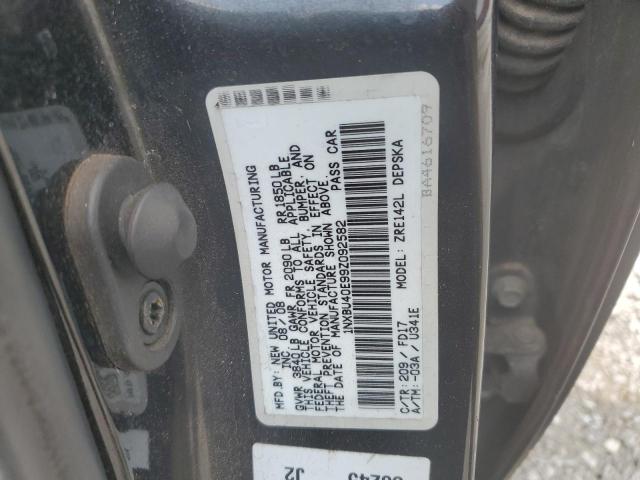 1NXBU40E99Z092582 - 2009 TOYOTA COROLLA BASE Czarny zdjęcie 12