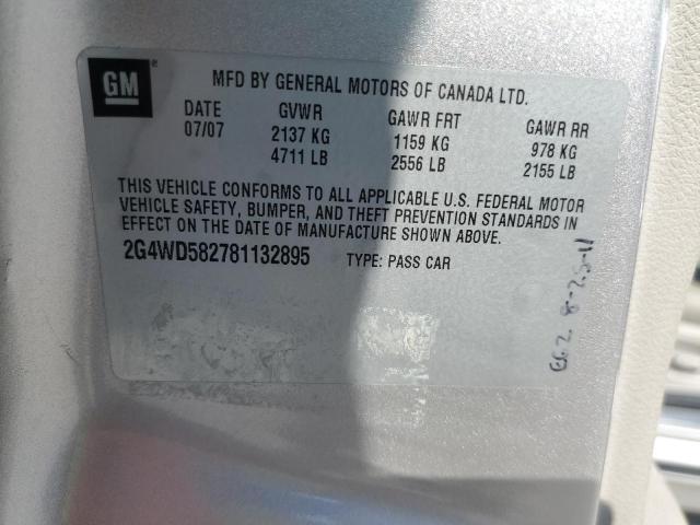 2G4WD582781132895 - 2008 BUICK LACROSSE CXL SILVER photo 12