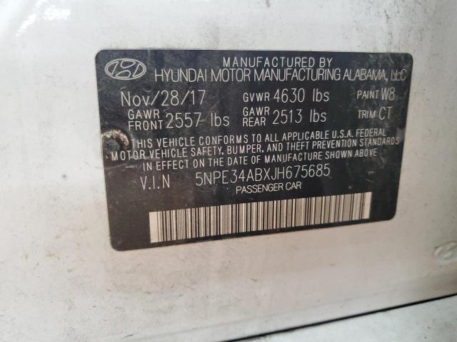 5NPE34ABXJH675685 - 2018 HYUNDAI SONATA SPORT WHITE photo 12