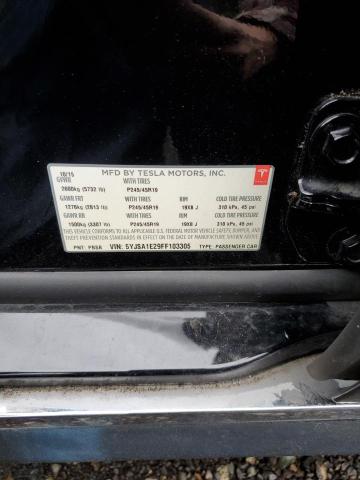 5YJSA1E29FF103305 - 2015 TESLA MODEL S Negro foto 12