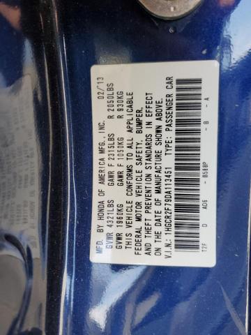 1HGCR2F79DA113451 - 2013 HONDA ACCORD EX BLUE photo 12