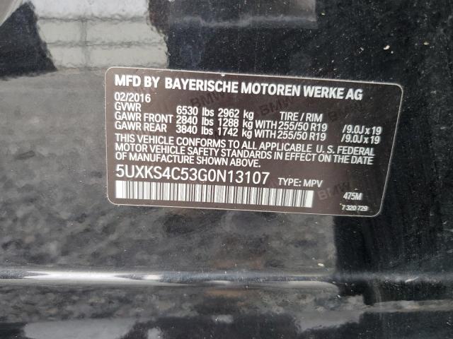 5UXKS4C53G0N13107 - 2016 BMW X5 XDRIVE35D BLACK photo 13