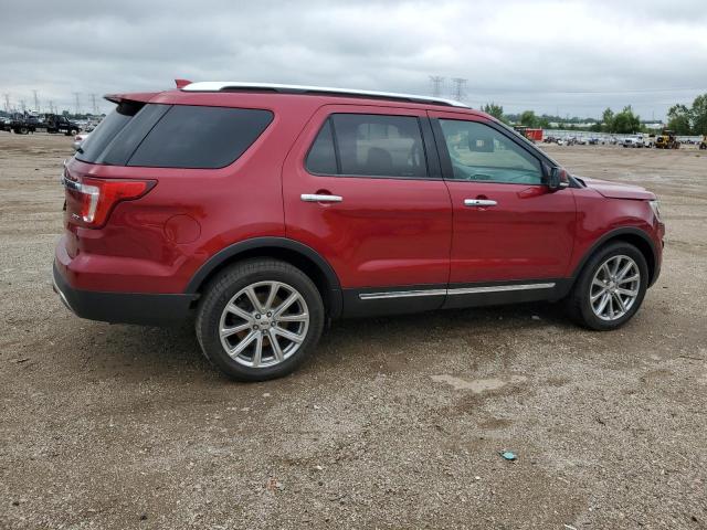 1FM5K8F84HGC38847 - 2017 FORD EXPLORER LIMITED RED photo 3