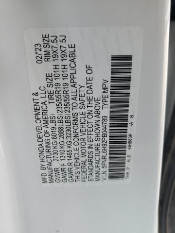 5FNRL6H92PB044789 - 2023 HONDA ODYSSEY ELITE 白色 照片 13