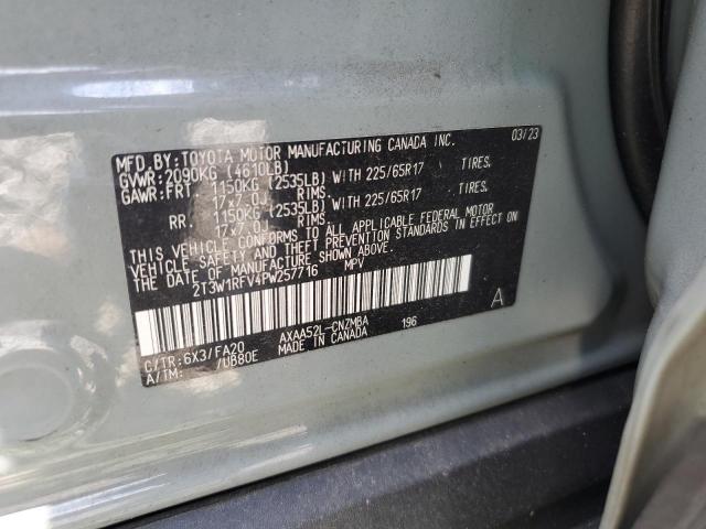 2T3W1RFV4PW257716 - 2023 TOYOTA RAV4 XLE GRAY photo 13