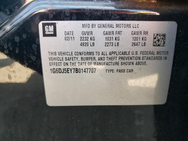 1G6DJ5EY7B0147707 - 2011 CADILLAC CTS PERFORMANCE COLLECTION Чорний фото 12