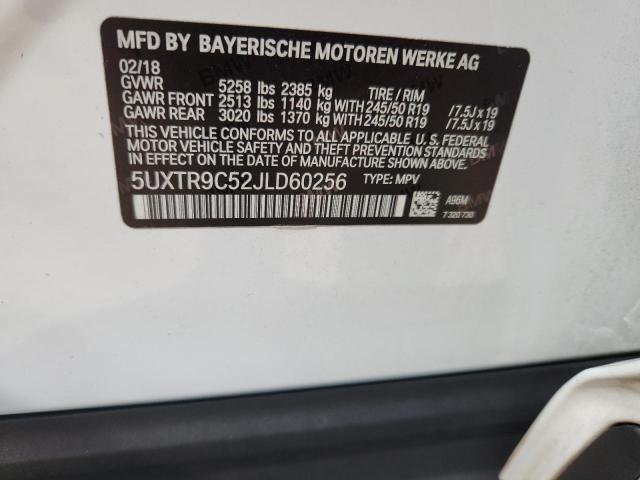 5UXTR9C52JLD60256 - 2018 BMW X3 XDRIVE30I WHITE photo 13