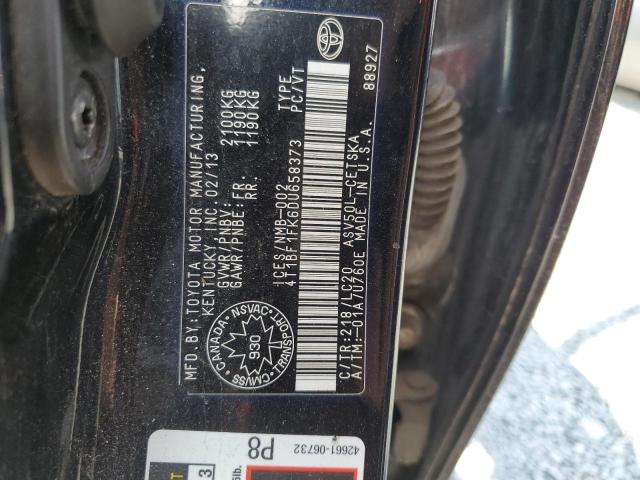 4T1BF1FK6DU658373 - 2013 TOYOTA CAMRY L BLACK photo 13