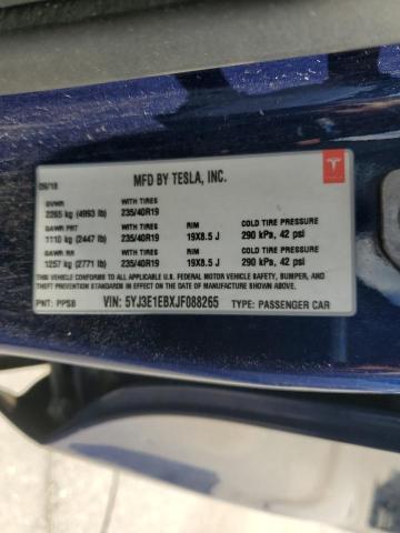5YJ3E1EBXJF088265 - 2018 TESLA MODEL 3 蓝色 照片 13