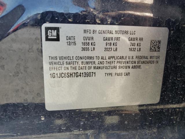 1G1JC6SH7G4139071 - 2016 CHEVROLET SONIC LT BLUE photo 12