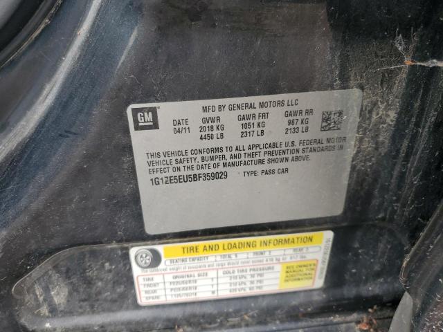 1G1ZE5EU5BF359029 - 2011 CHEVROLET MALIBU LTZ 黑色 照片 12