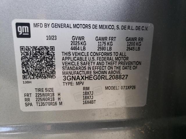 3GNAXHEG0RL208827 - 2024 CHEV EQUINOX LS 灰色 照片 13