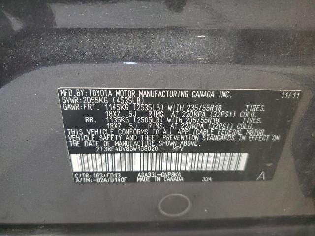 2T3RF4DV8BW168020 - 2011 TOYOTA RAV4 SPORT GRAY photo 13