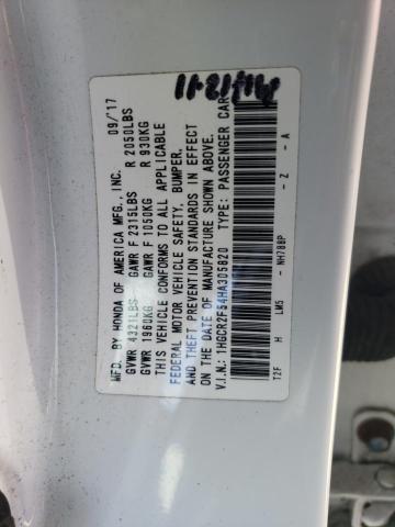 1HGCR2F54HA305820 - 2017 HONDA ACCORD SPORT 白色 照片 12