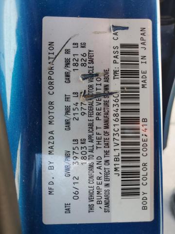 JM1BL1V73C1684360 - 2012 MAZDA 3 I BLUE photo 13