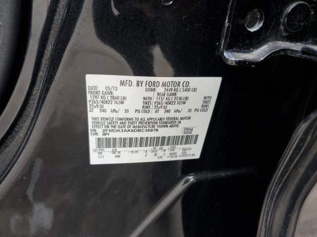 2FMDK3AK8DBC36876 - 2013 FORD EDGE SPORT 黑色 照片 12