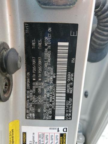 JTEBU5JR4J5526722 - 2018 TOYOTA 4RUNNER SR5/SR5 PREMIUM ვერცხლისფერი ფოტო 12