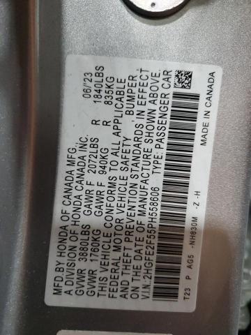 2HGFE2F55PH558606 - 2023 HONDA CIVIC SPORT Күміс фото 13