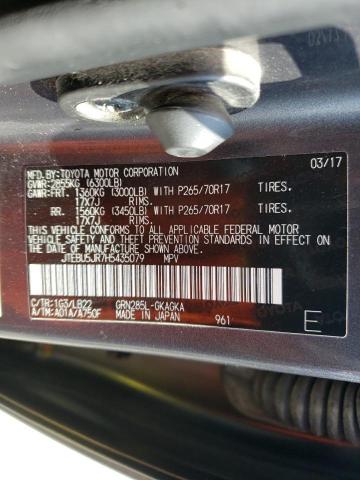 JTEBU5JR7H5435079 - 2017 TOYOTA 4RUNNER SR5/SR5 PREMIUM Сұр фото 13