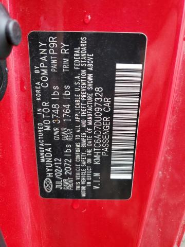 KMHTC6AD7DU097328 - 2013 HYUNDAI VELOSTER Qırmızı foto 12