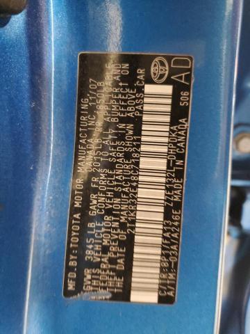 2T1KR32E48C718211 - 2008 TOYOTA COROLLA MA XR BLUE photo 12