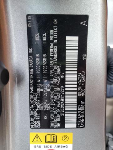 2T2BZMCA4KC199214 - 2019 LEXUS RX 350 BASE TAN photo 13