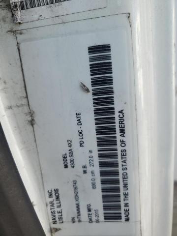 1HTMMMMLXGH219743 - 2016 INTERNATIONAL 4000 4300 WHITE photo 10