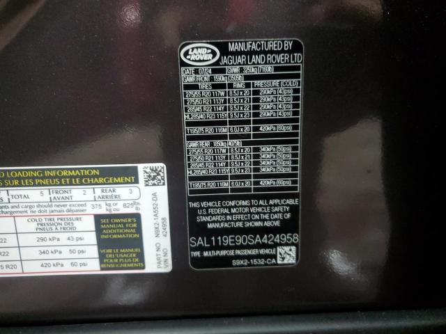 SAL119E90SA424958 - 2025 LAND ROVER RANGE ROVE AUTOBIOGRAPHY BROWN photo 14