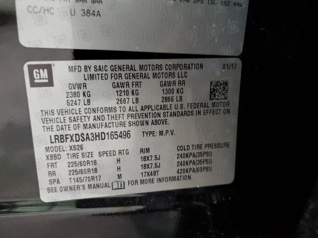LRBFXDSA3HD165496 - 2017 BUICK ENVISION ESSENCE Սև լուսանկար 14