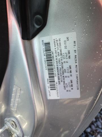 JM1NB353420231300 - 2002 MAZDA MX-5 MIATA BASE SILVER photo 12