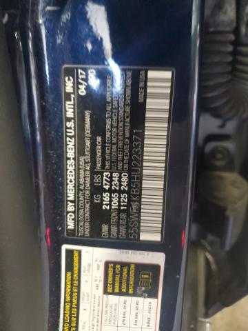 55SWF4KB5HU223371 - 2017 MERCEDES-BENZ C 300 4MATIC BLUE photo 12