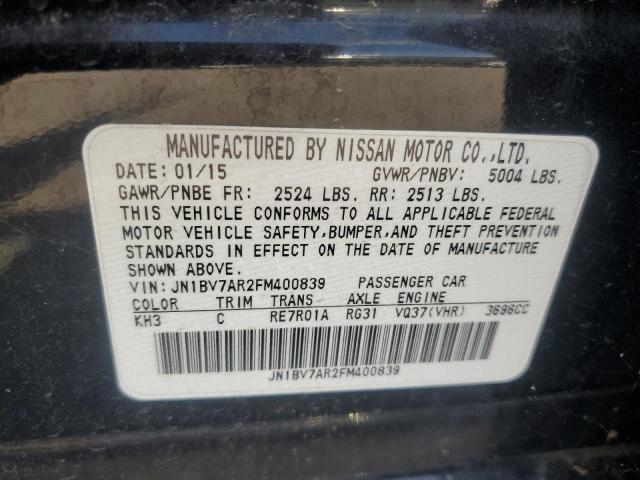 JN1BV7AR2FM400839 - 2015 INFINITI Q50 BASE BLACK photo 12