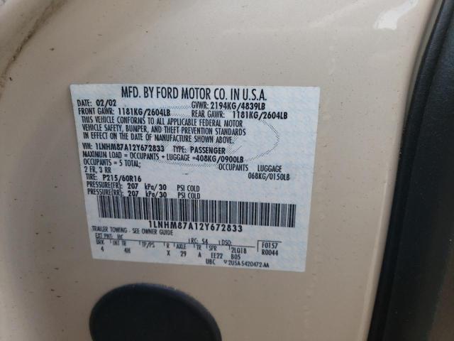 1LNHM87A12Y672833 - 2002 LINCOLN LS Bej foto 12