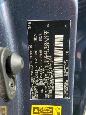 5TDKZRFH0JS269856 - 2018 TOYOTA HIGHLANDER SE 蓝色 照片 12