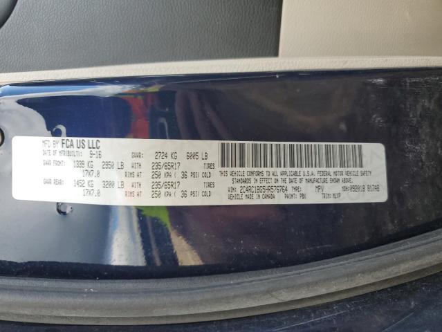 2C4RC1BG5HR576764 - 2017 CHRYSLER PACIFICA TOURING L BLUE photo 13