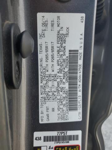 5TFJU4GN0EX062661 - 2014 TOYOTA TACOMA DOUBLE CAB PRERUNNER GRAY photo 13