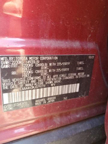 JTEAAAAH3MJ079719 - 2021 TOYOTA VENZA LE 栗色 照片 13