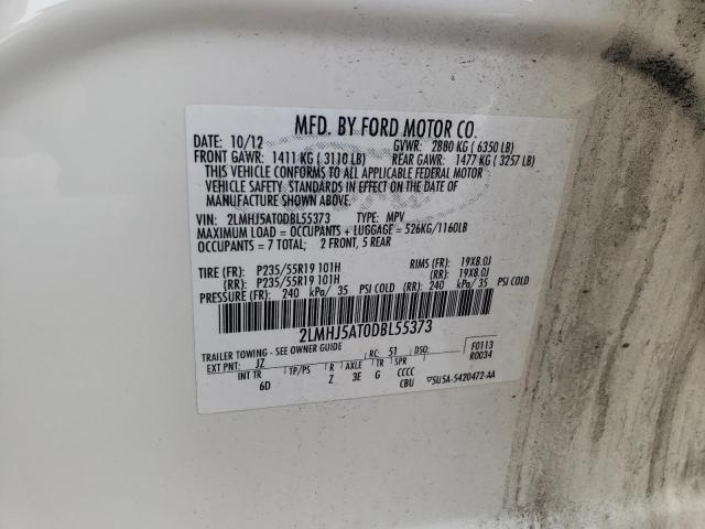 2LMHJ5AT0DBL55373 - 2013 LINCOLN MKT 白色 照片 12