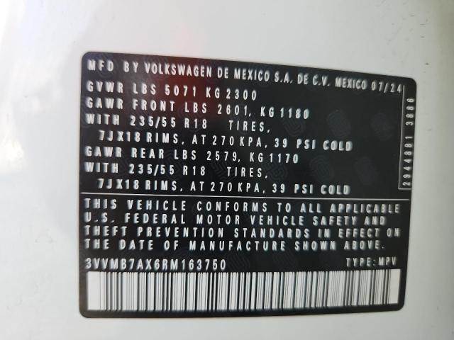 3VVMB7AX6RM163750 - 2024 VOLKSWAGEN TIGUAN SE Ağ foto 14