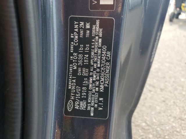 KMHCM36C87U048400 - 2007 HYUNDAI ACCENT GS CHARCOAL photo 12