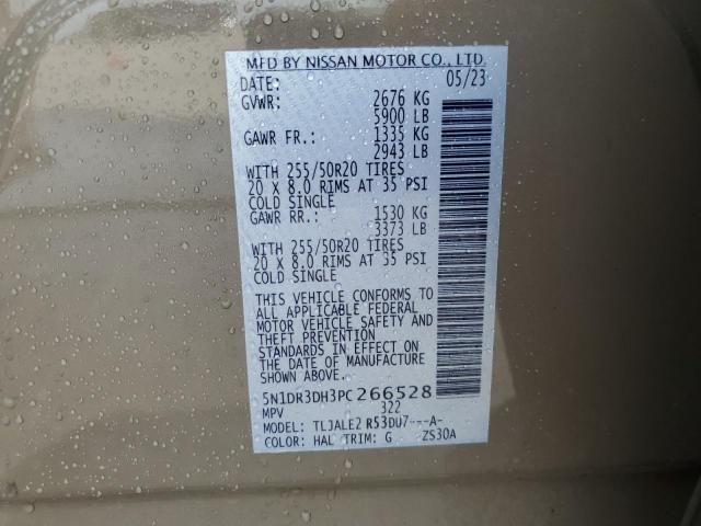 5N1DR3DH3PC266528 - 2023 NISSAN PATHFINDER PLATINUM Թուխ լուսանկար 14