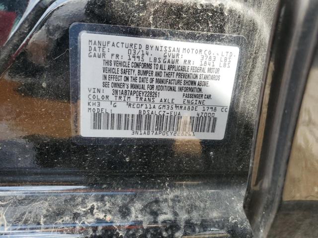 3N1AB7AP0EY228261 - 2014 NISSAN SENTRA S BLACK photo 12