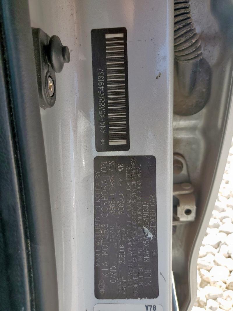 KNAFX5A88G5491337 - 2016 KIA FORTE EX SILVER photo 12